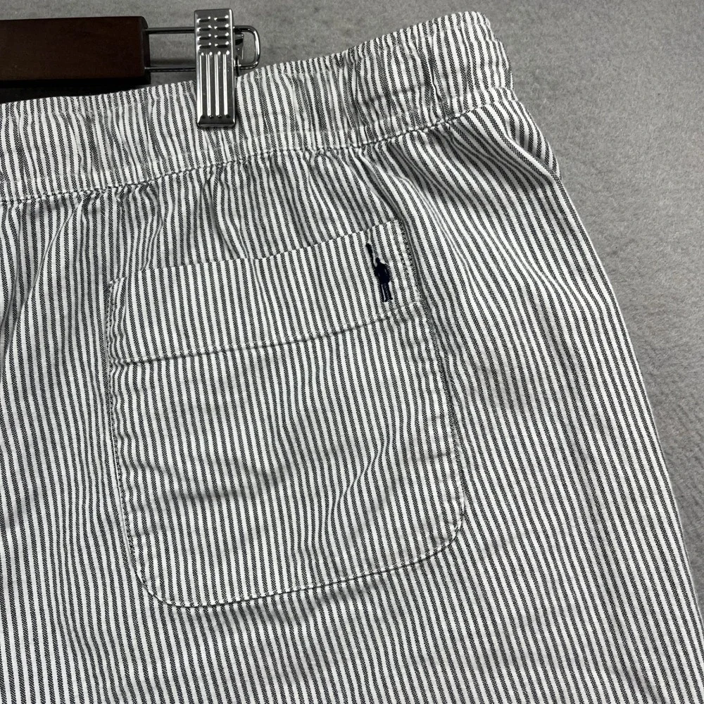 J Crew Oxford Shorts Mens XXL Gray White Striped Organic Cotton Preppy Oarsman